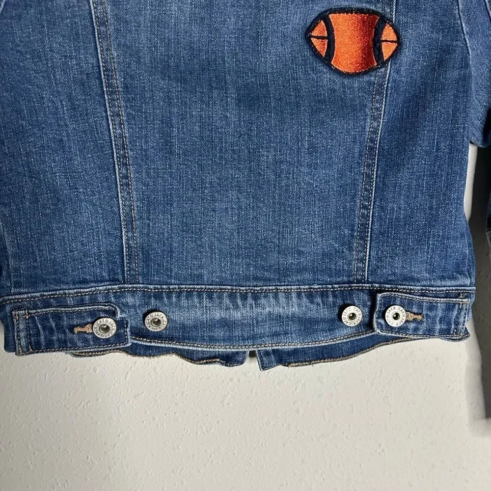 Cat & Jack Boys Patched Denim Jacket Size S (6-7)